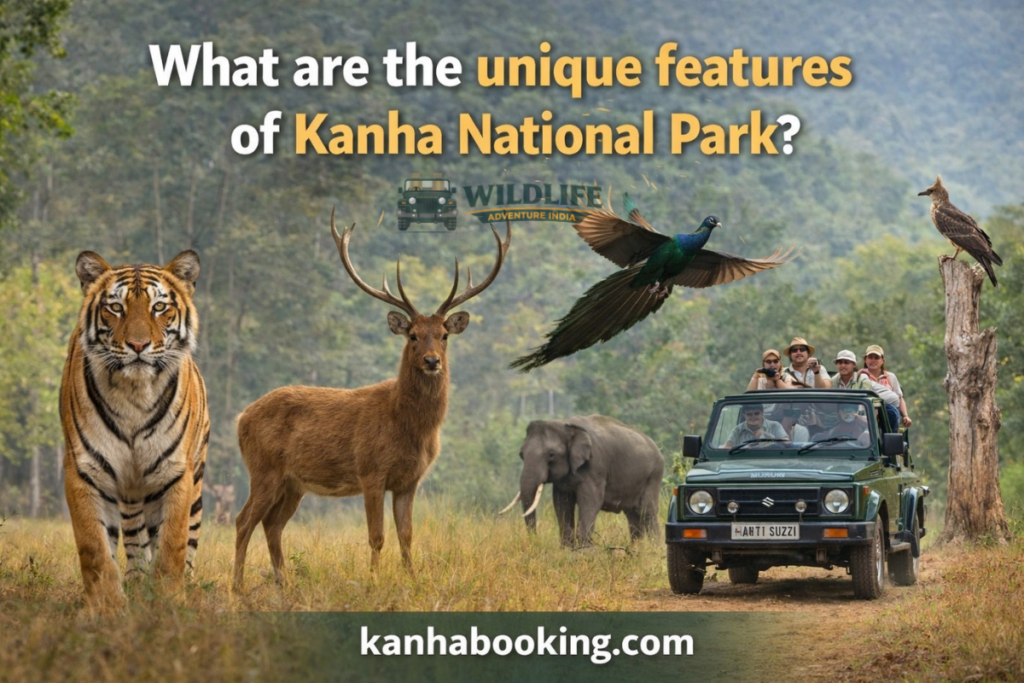 What are the unique features of Kanha National Park?