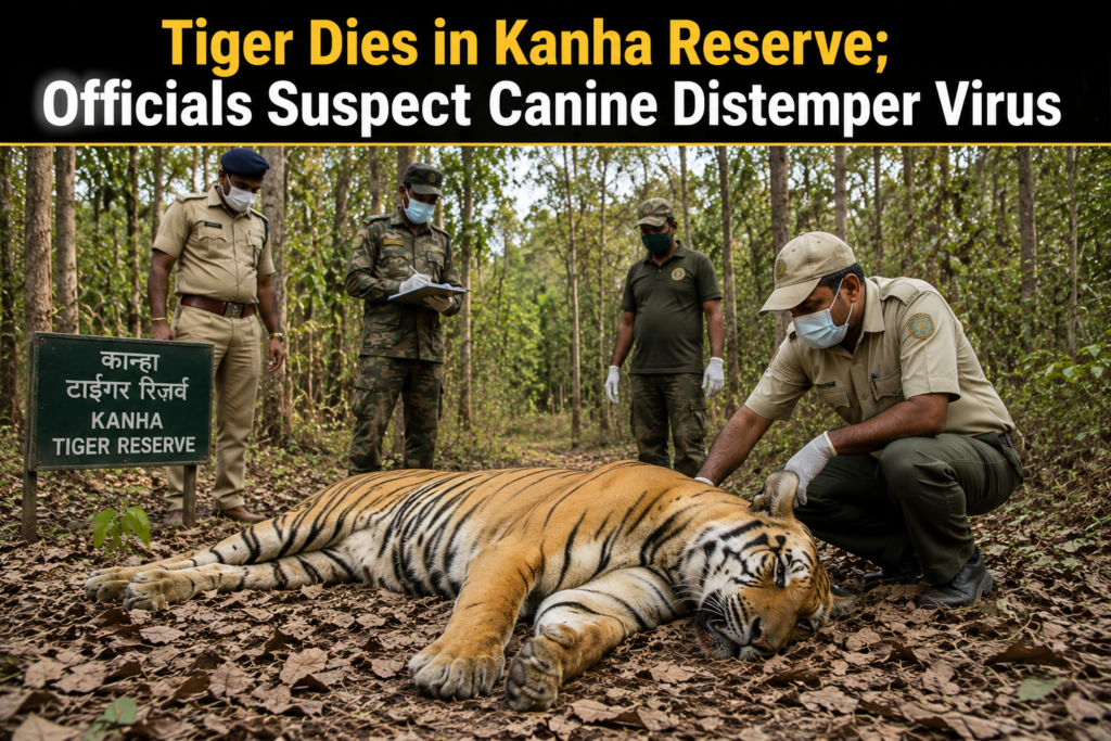 Tiger Dies in Kanha Reserve; Officials Suspect Canine Distemper Virus