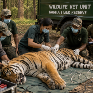 Wildlife Vets Treat Injured Tigers in Kanha Tiger Reserve