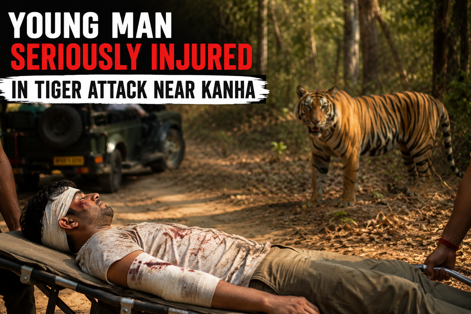 Young Man Seriously Injured in Tiger Attack Near Kanha 