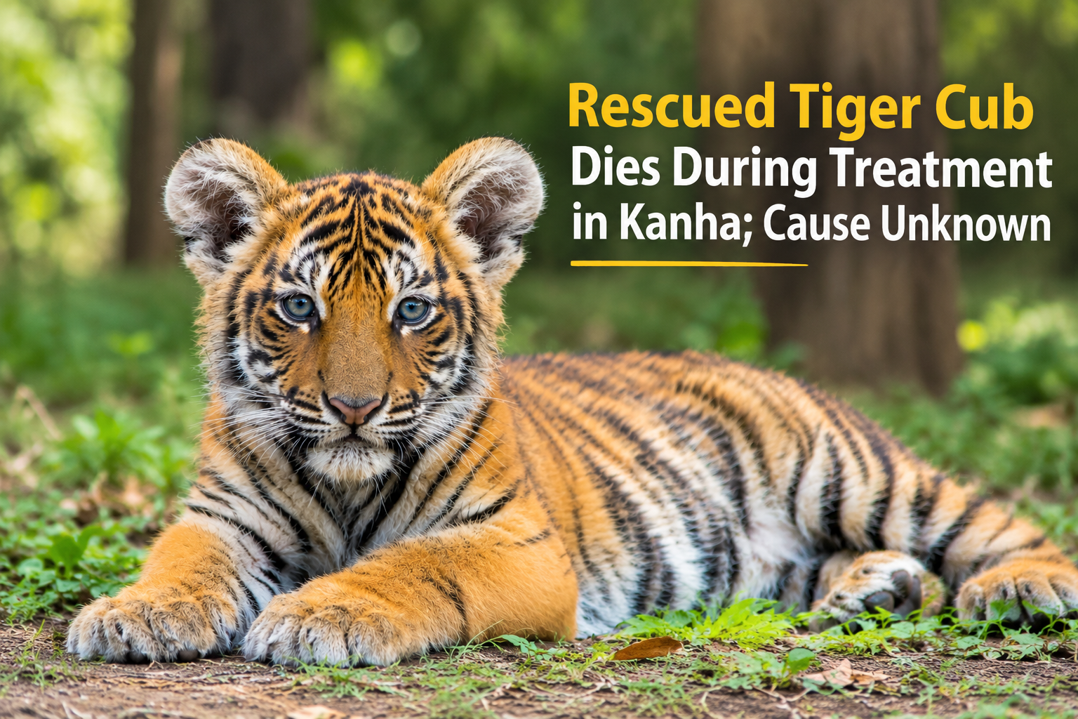 Rescued Tiger Cub Dies During Treatment in Kanha; Cause Unknown 